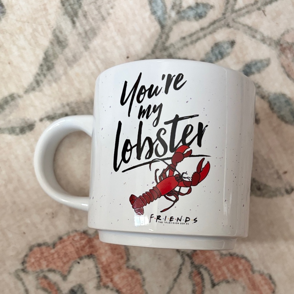 FRIENDS White Mug with Red Lobster "You're My Lobster" Graphic